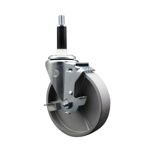 5'' Semi Steel Swivel 7/8'' Expanding Stem Caster with Brake